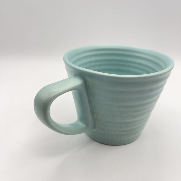 Starbucks Mug Ribbed Pale Blue Ceramic 2007 9 oz - Picture 3 of 11